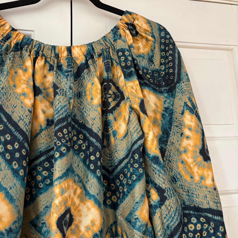 Ulla Johnson Nadya Blouse Constellation Patterned Silk Twill Shibori Size 2 - Picture 12 of 16